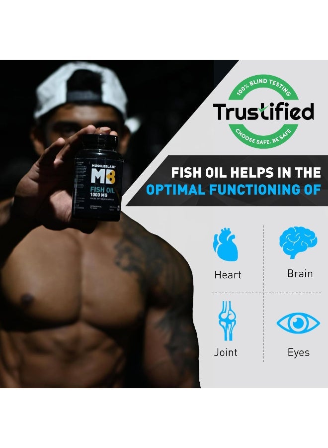 MUSCLEBLAZE Omega 3 Fish Oil (90 Capsules) 1000mg with 180mg EPA & 120mg DHA - Image 2